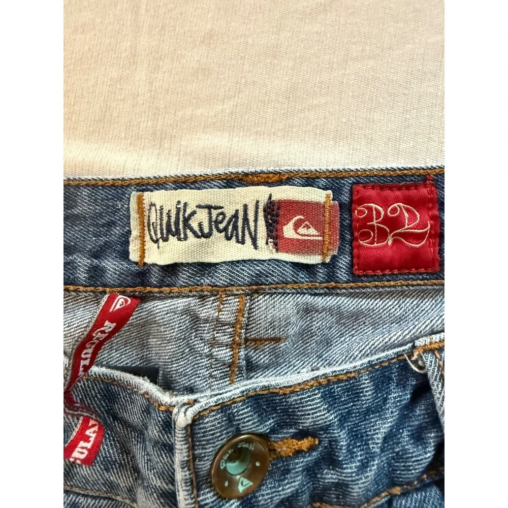 Y2K Quiksilver QuikJean Denim Jean Shorts Mens 32 Blue Regular Fit Skate Surf